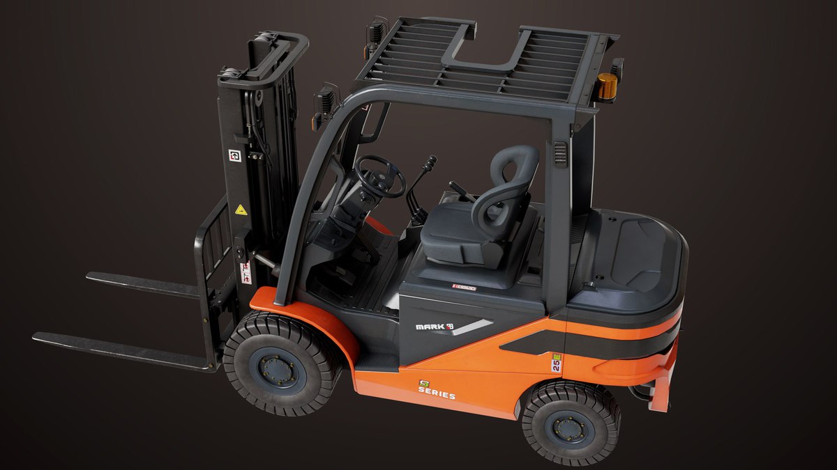 Forklift Truck03 Orange URP HDRP Textures
