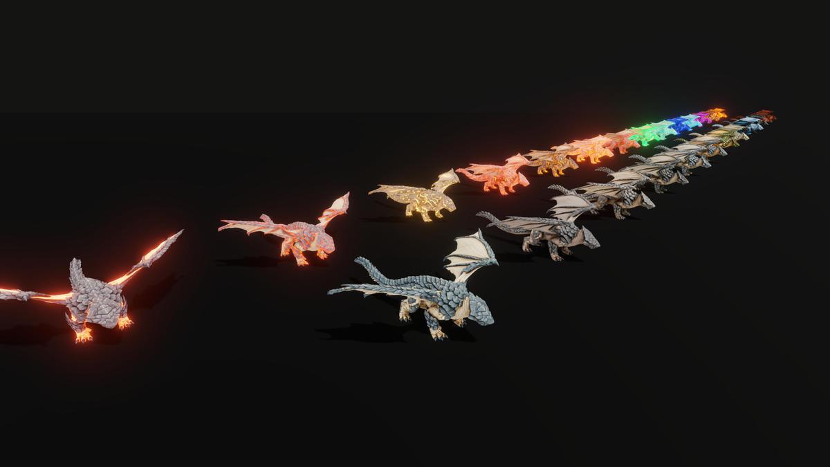 Primal Rocky Dragon - Stylized Rock Dragon Monster