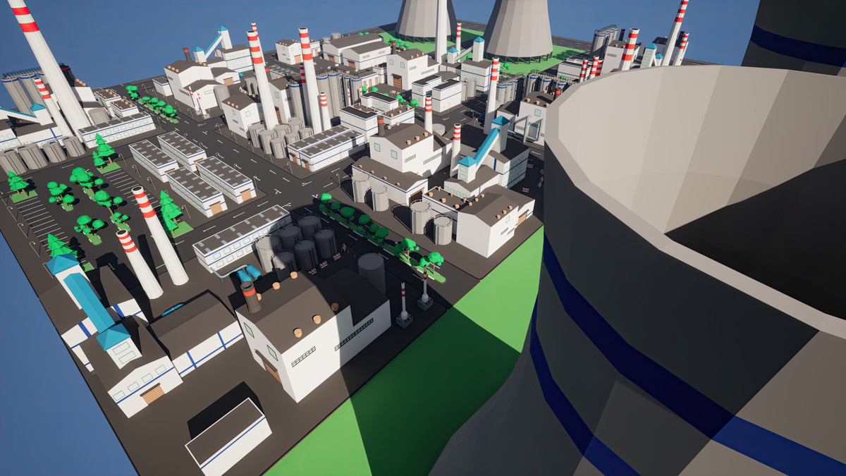 Modular Low Poly Factory [Desktop & Mobile]