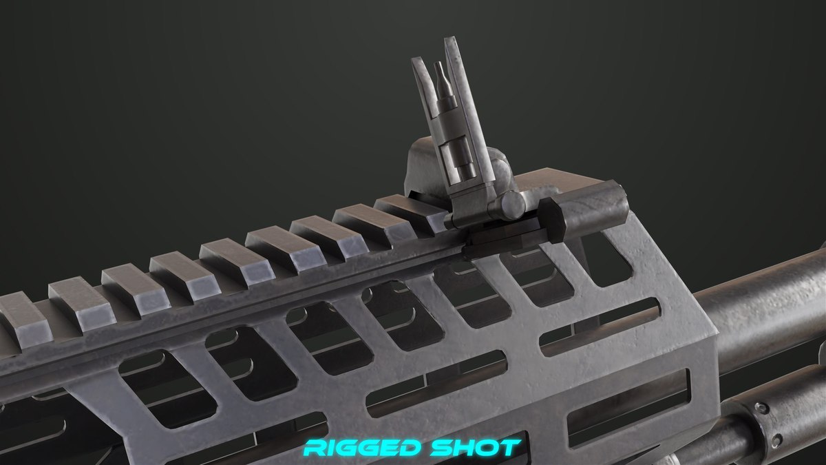Machine Gun 14 Black URP HDRP Textures