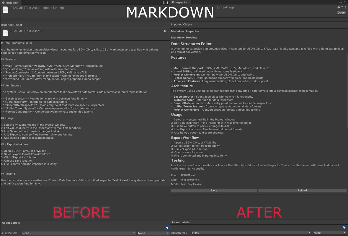 Data Structures Editor (xml, json, yaml, csv, md)