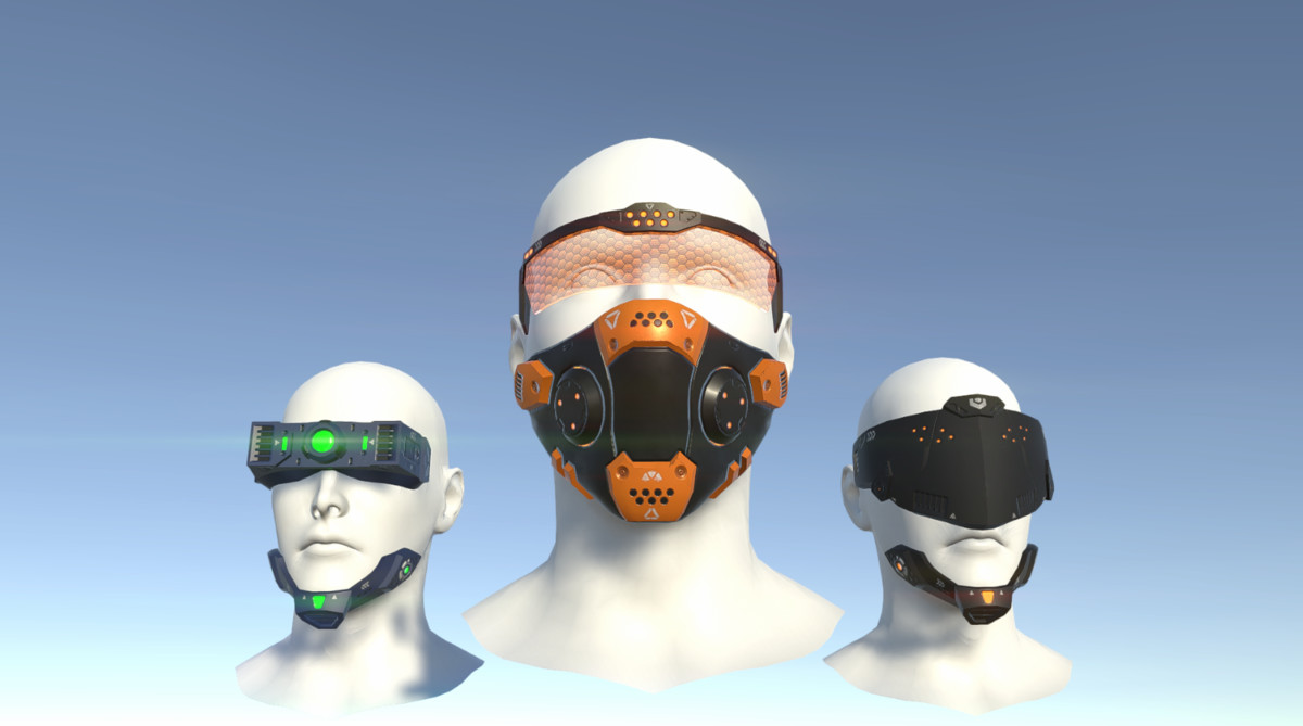 Cyberpunk Visors and Implants Pack 2