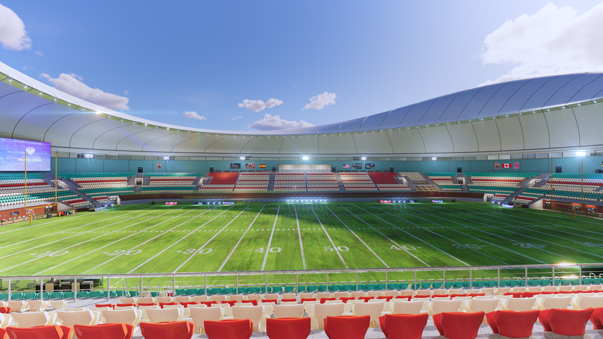 Modular American Football Stadium 3d Environment - Exterior, Interior, Props