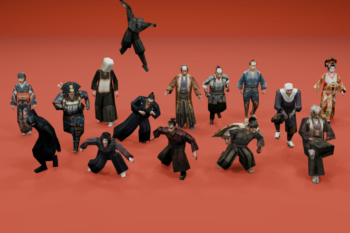 Low Poly Samurai Complete Pack