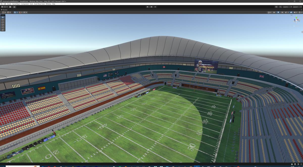 Modular American Football Stadium 3d Environment - Exterior, Interior, Props