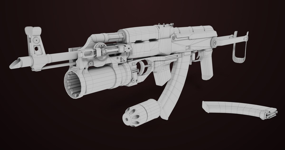 AKMS Light Machine Gun 10 Metal URP HDRP Textures