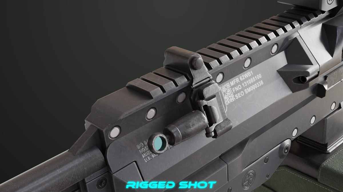 Machine Gun 14 Black URP HDRP Textures