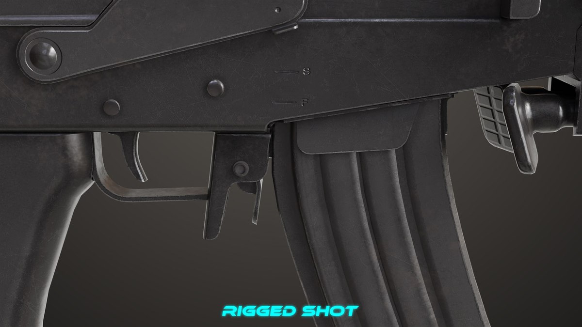 Machine Gun 13 Wood Handle URP HDRP Textures