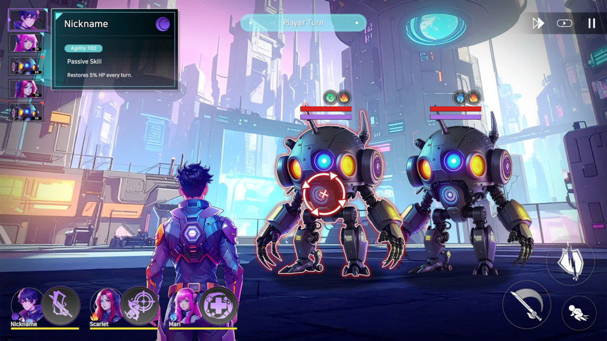 Sci-Fi Turn-Based UI