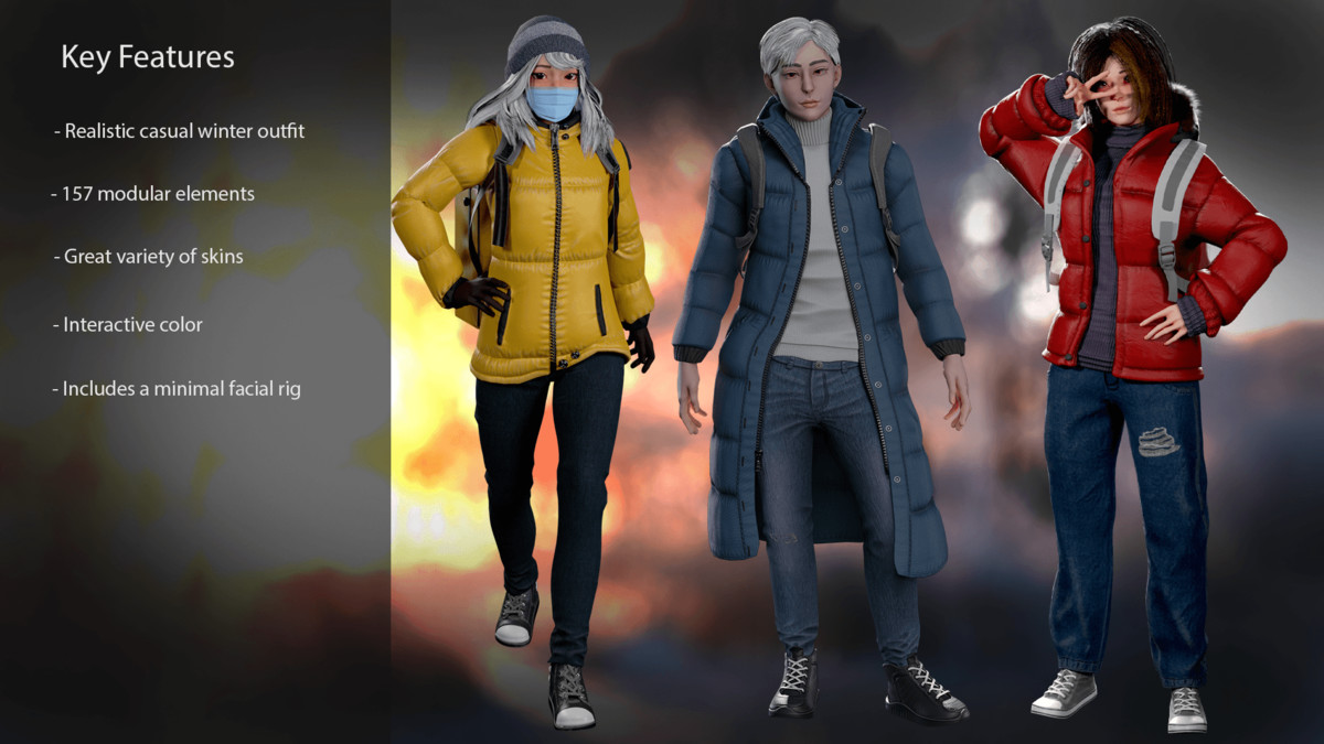Urban Winter Characters Pack – Modular Characters Collection