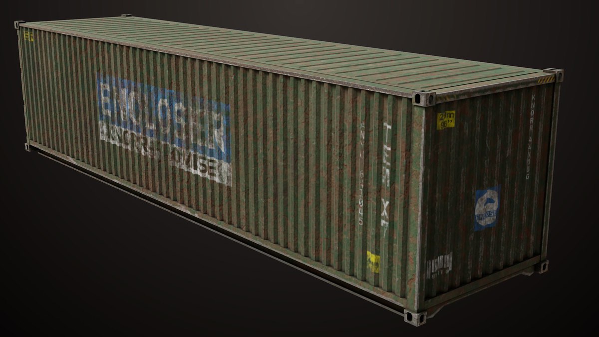 Old Dusty 5 Cargo Container Single Mat URP HDRP Textures