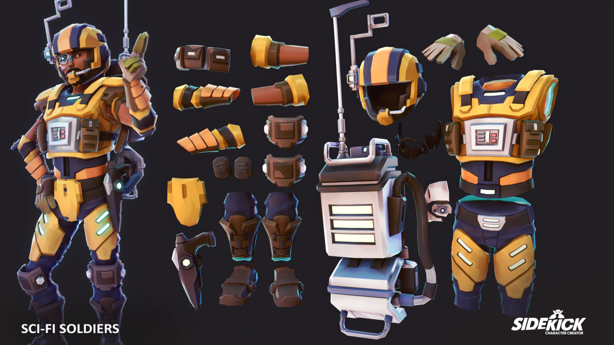 Sci-Fi Soldiers – Sidekick Modular Characters by Synty