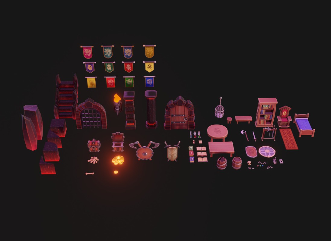 Complete Fantasy Dungeon Creator – Modular 3D Assets + Props + Ambience + SFX