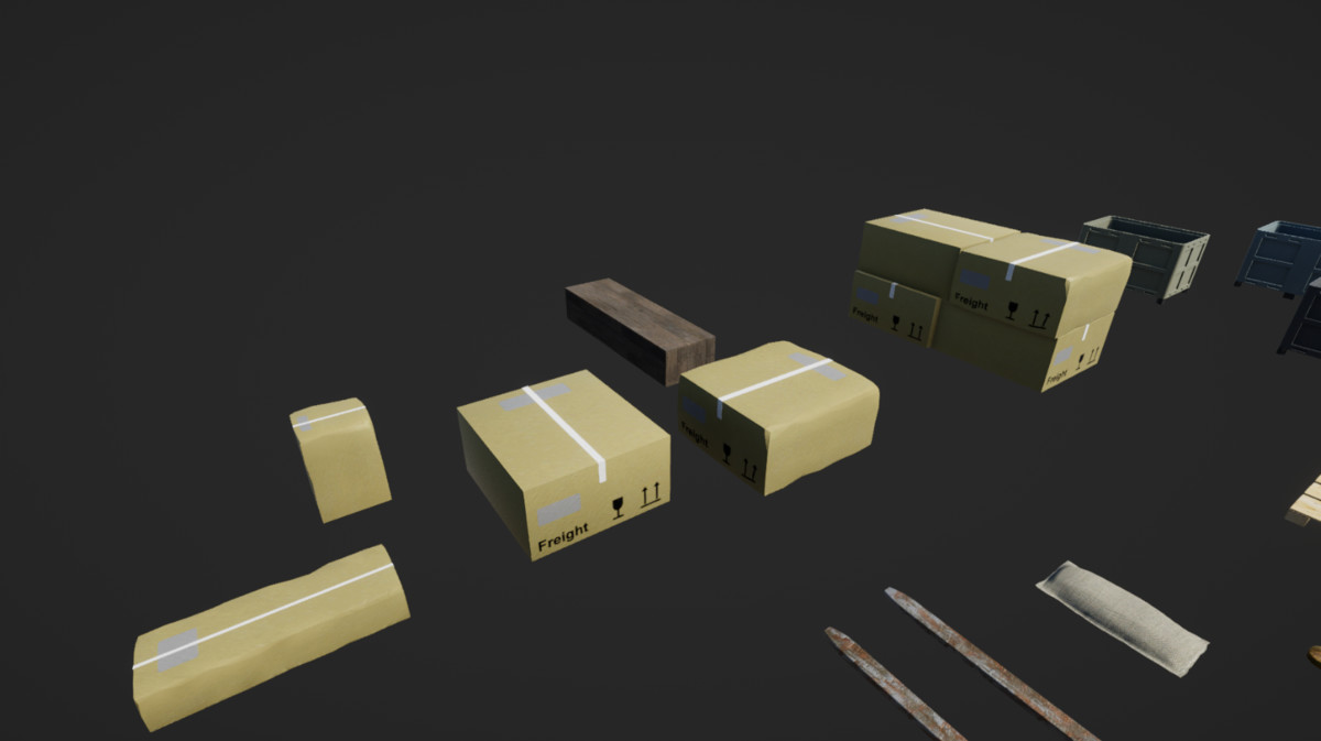 Cargo Pack With LODs And Collisions