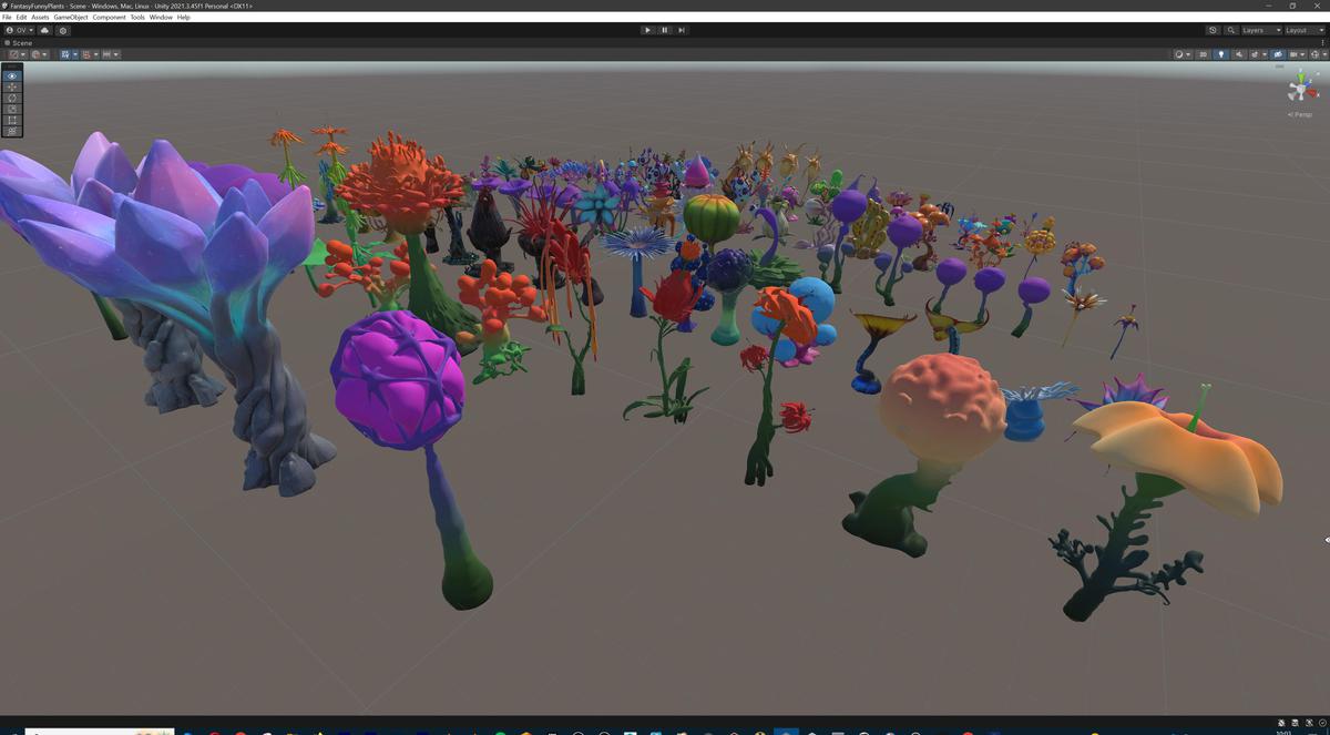 Fantasy Funny Stylized Magical Flora Plants - Low Poly Pack (118 3d models)