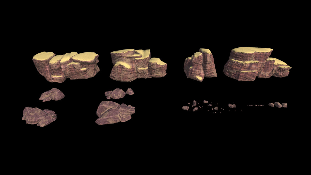 desert dunes, cliffs, rocks & vegetation