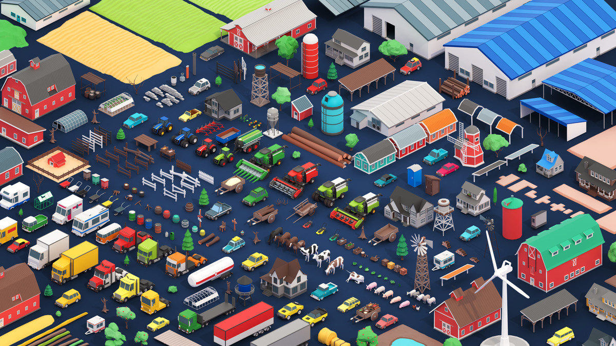 Farm - Low Poly 3D Models Pack