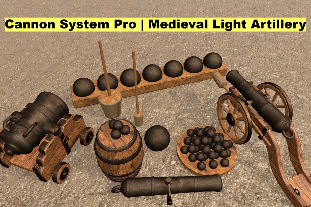 Cannon System Pro | 6 Medieval Animated & Destructible Cannons - Vol.2 Bundle