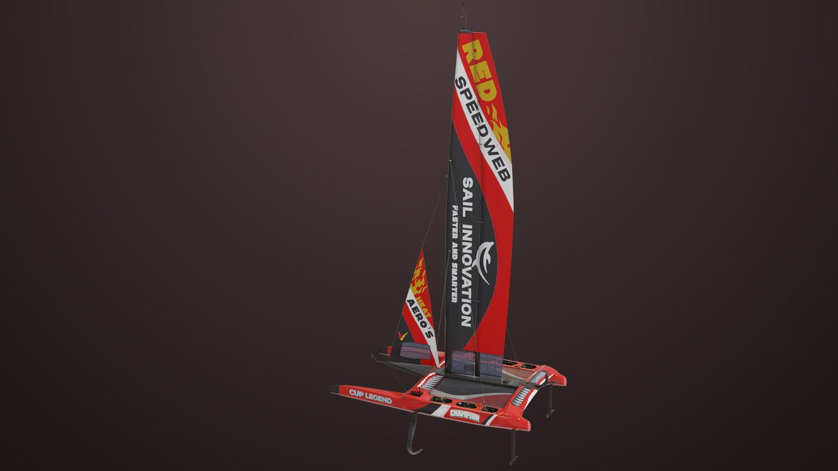 Yacht Hydrofoil Sailing Boat 02 Black URP HDRP Textures