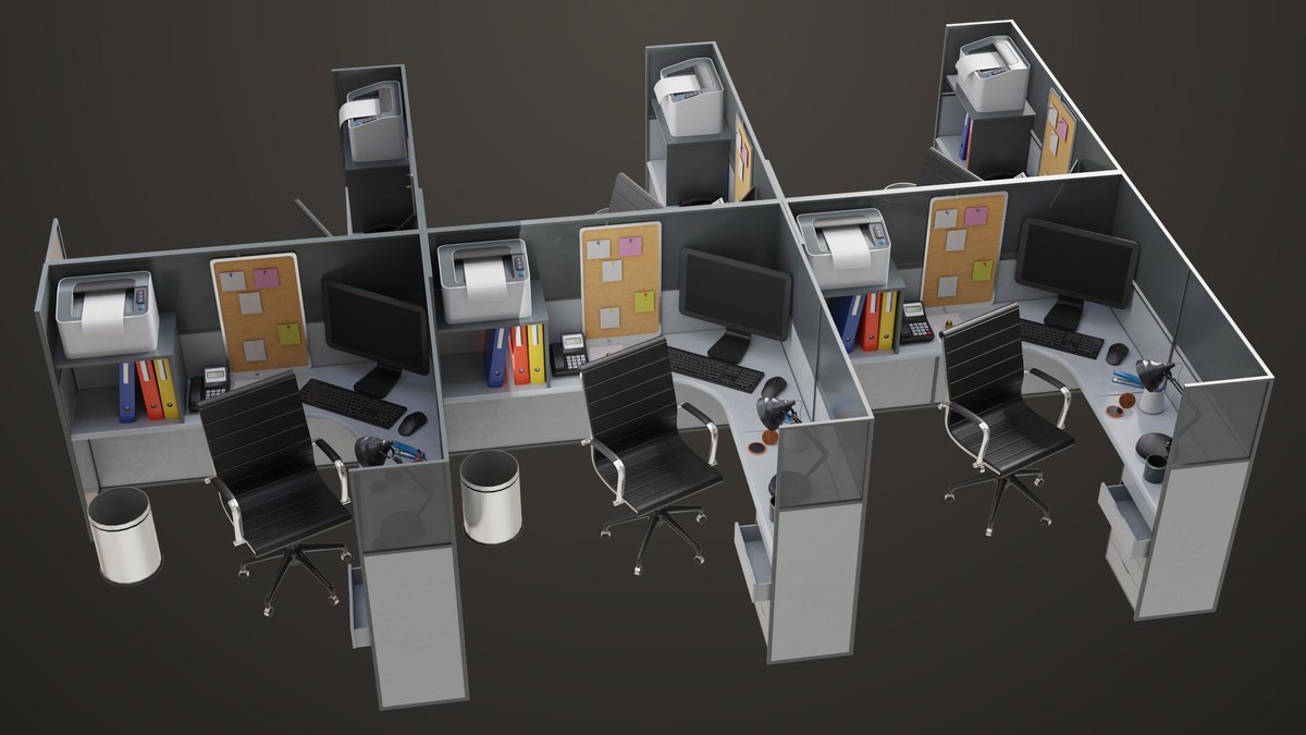 Office Desk Props Single Mat URP HDRP Textures