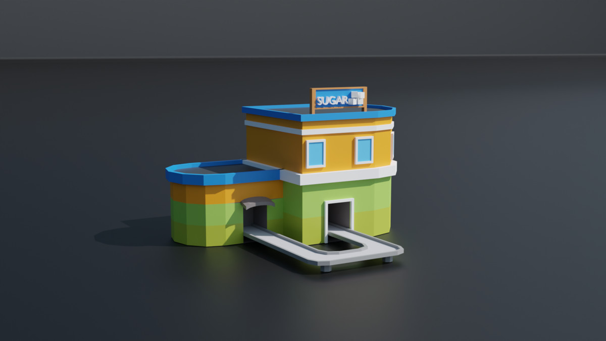 STYLIZED CARTOON BUILDINGS