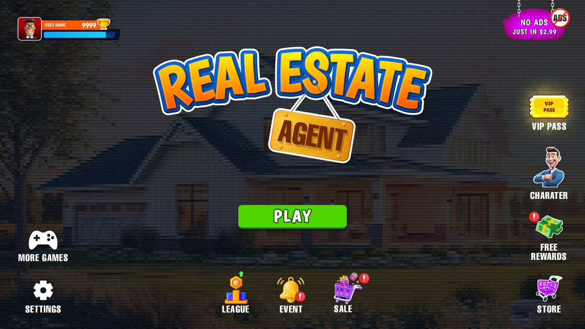 Modern Real Estate Tycoon UI Kit – Business Simulator Mobile Game GUI