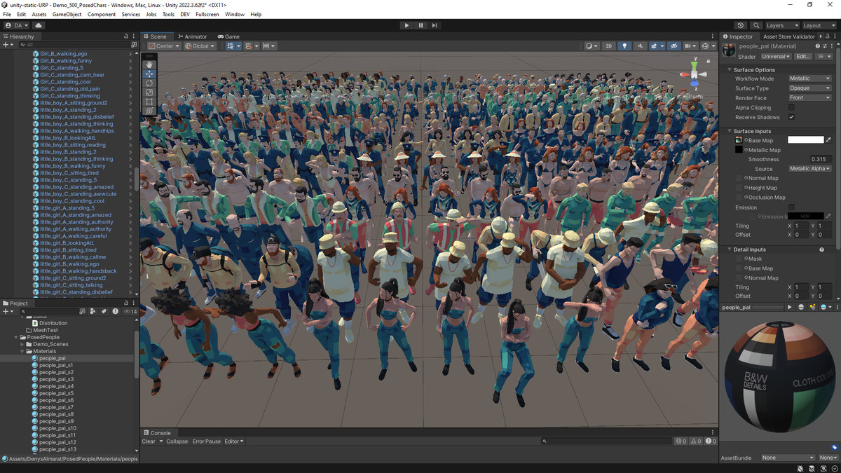 500 Posed People | Static Character Meshes