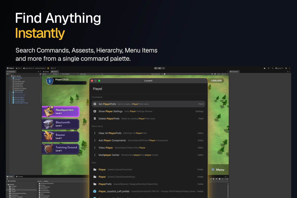 Lucent: Command Palette & Editor Toolkit
