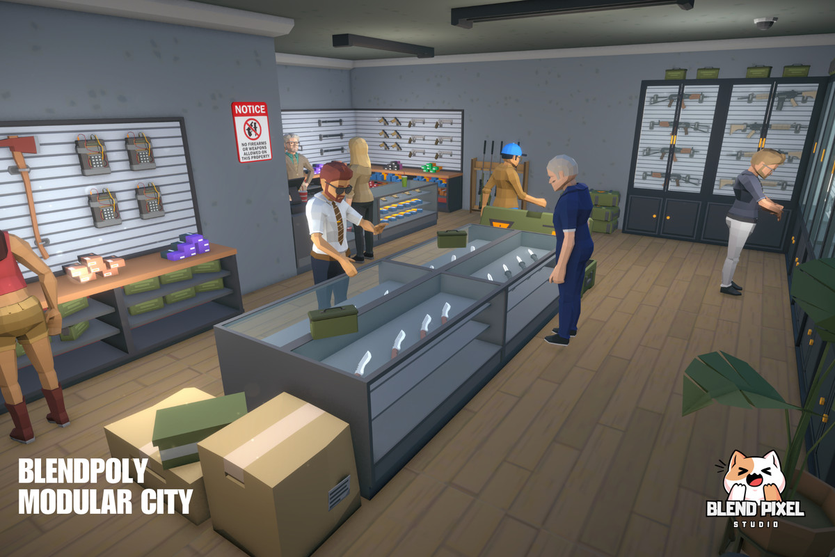 BlendPoly Modular City - Low Poly Assets