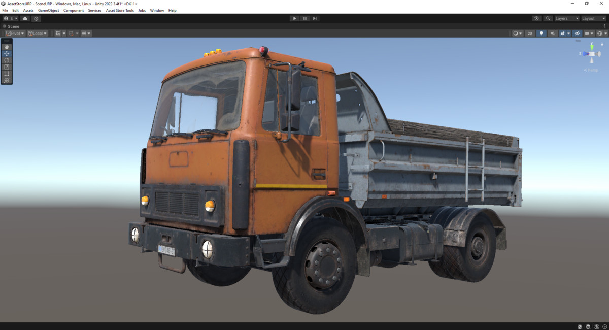 Rigged Construction Truck Vehicle