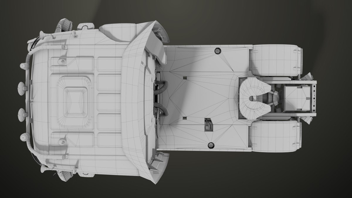 Heavy Truck Chassis 03 With Interior URP HDRP Textures