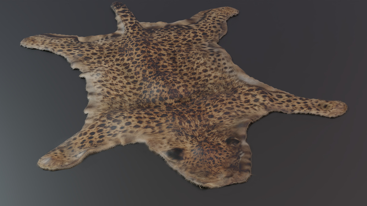 Animal pelts volume five: elephant, cow, calf, leopard, rabbit, antelope 4k URP