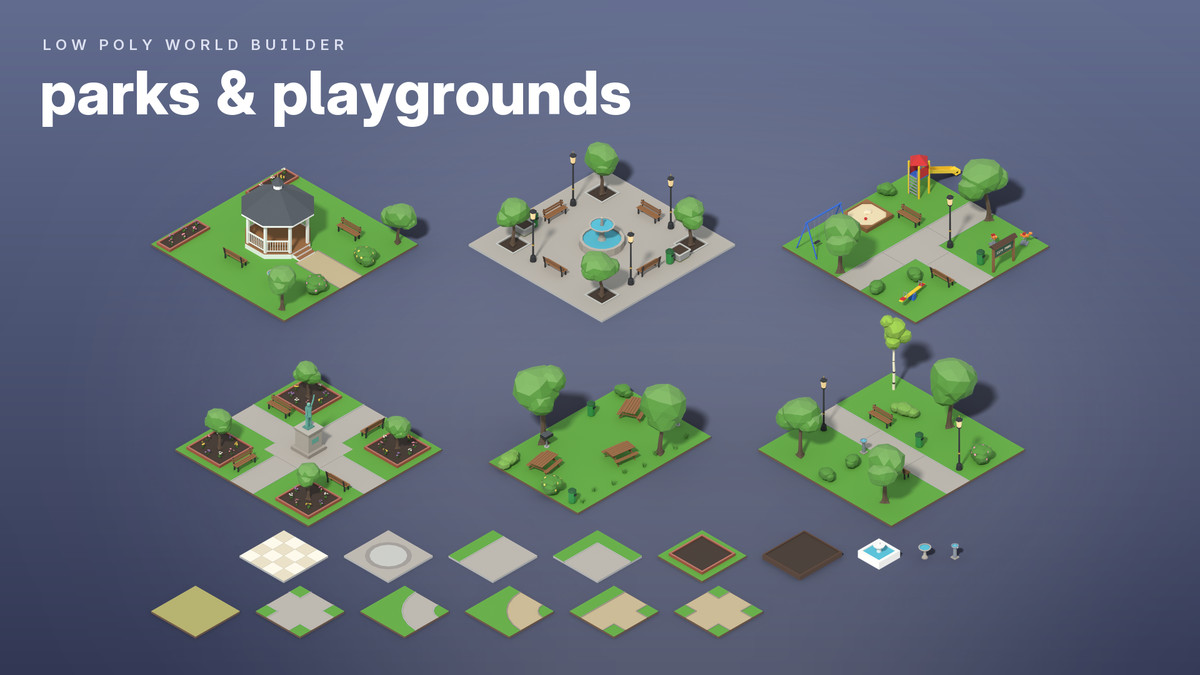 Low Poly World Builder – Cities, Suburbs & Nature