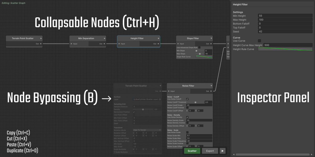 Scatter Graph - Procedural Placement & Runtime Spawning