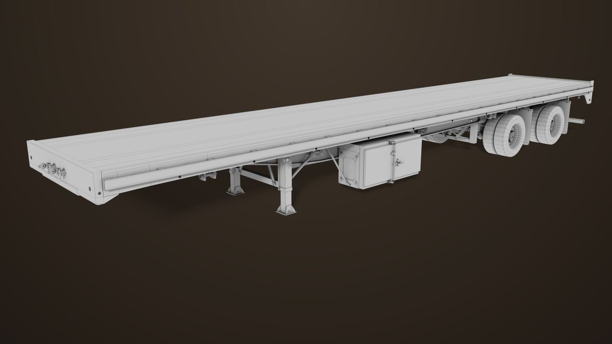 Flat Bed Trailer 05 Heavy Truck URP HDRP Textures