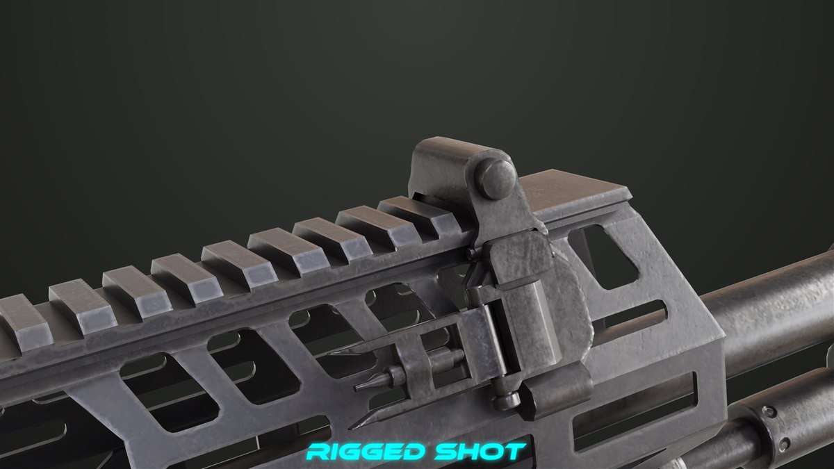 Machine Gun 14 Black URP HDRP Textures