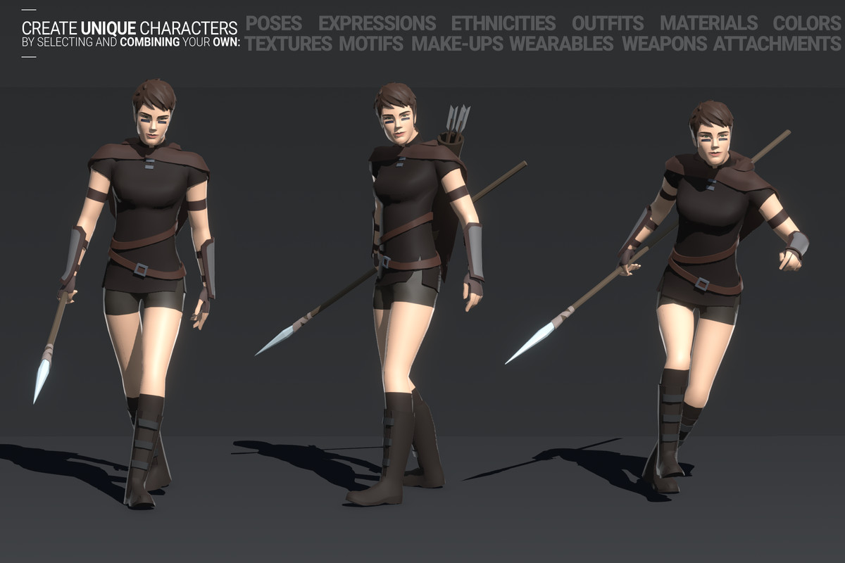 Polyquest Heroes: Warrior I Huntress