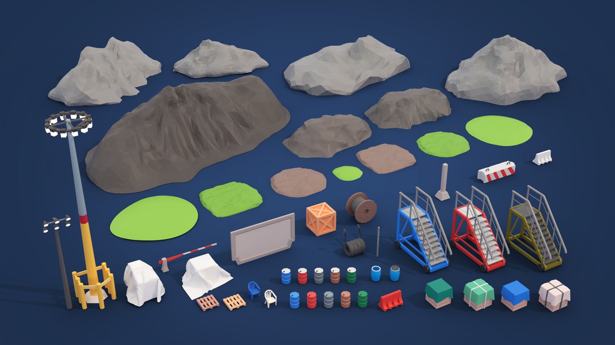 Port - Low Poly 3D Models Pack