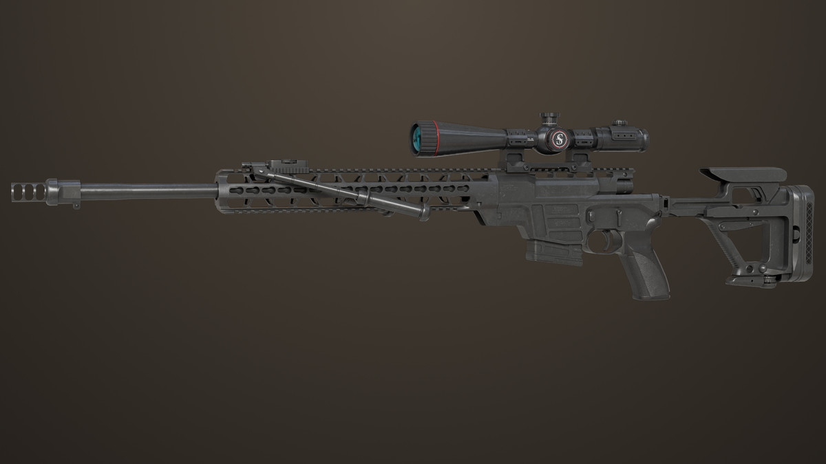 Sniper Rifle 04 Black URP HDRP Textures
