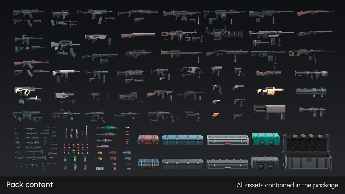 Firearms - Low Poly 3D Models Pack