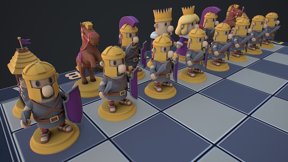 Chess game ready 3d model