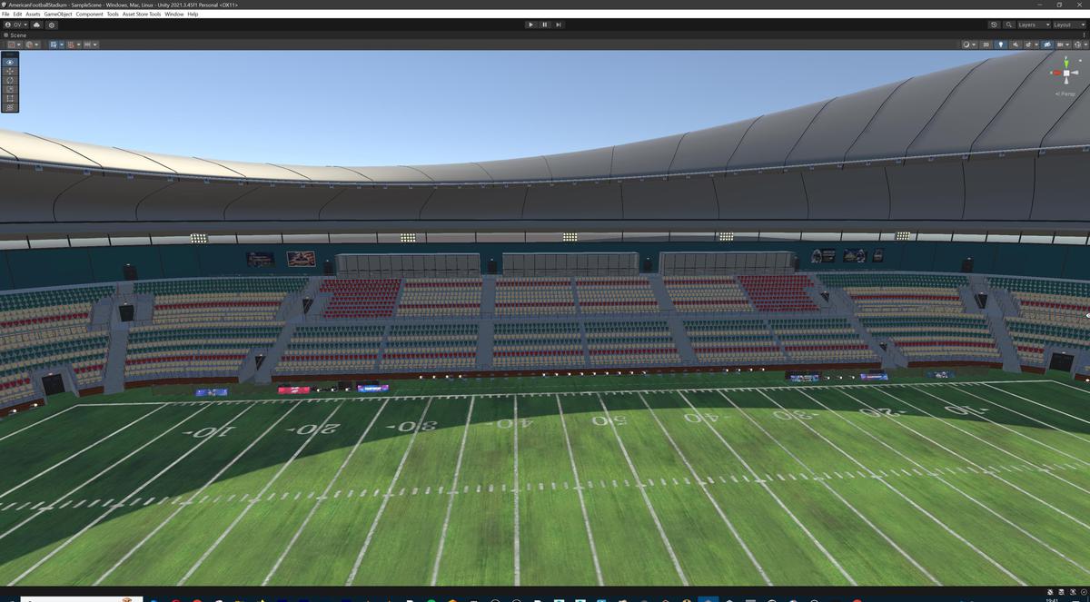 Modular American Football Stadium 3d Environment - Exterior, Interior, Props