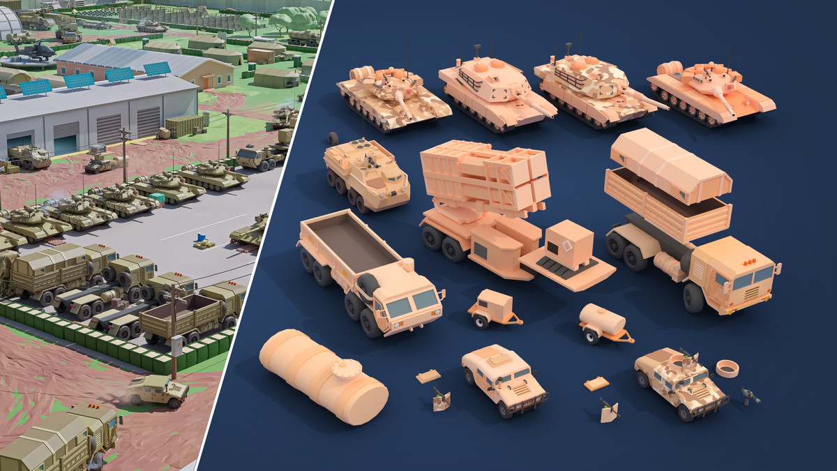 Military 2 - Low Poly 3D Models Pack