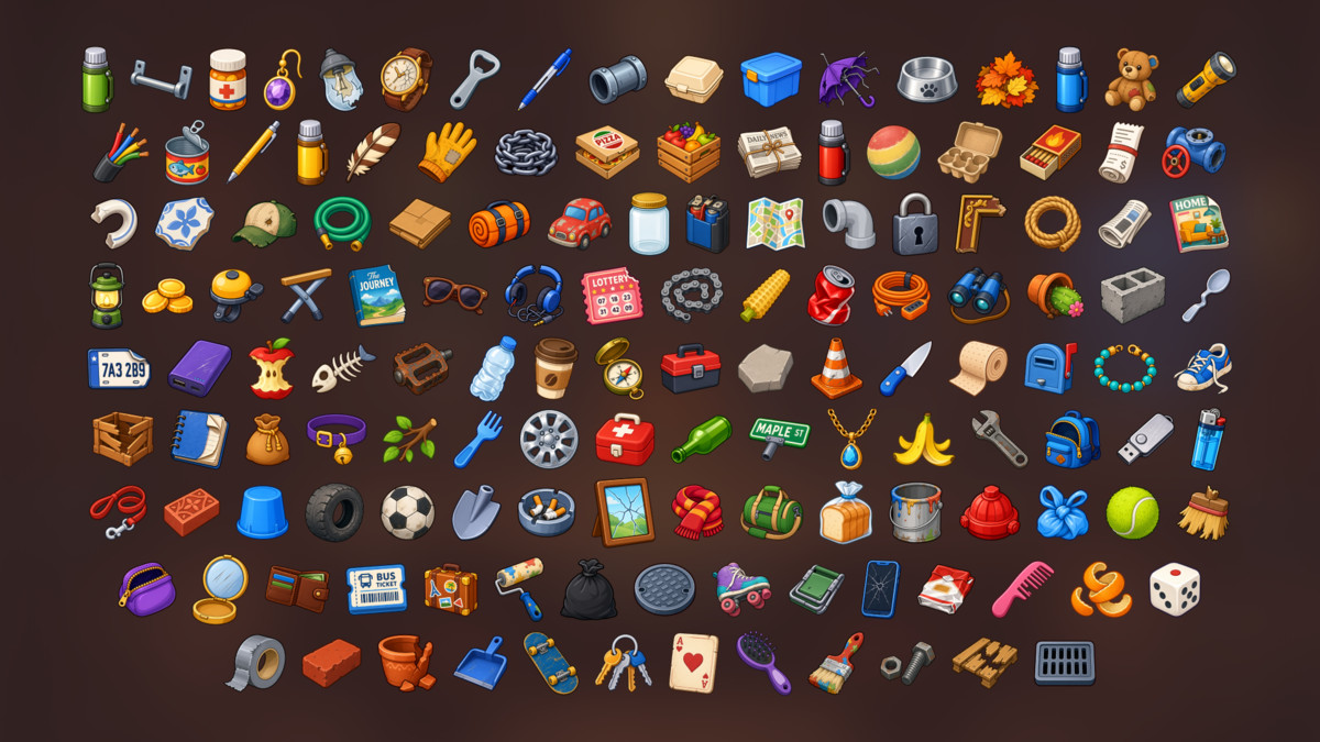 Urban Junk Lost Items Street Litter Cleanup Icons Pack