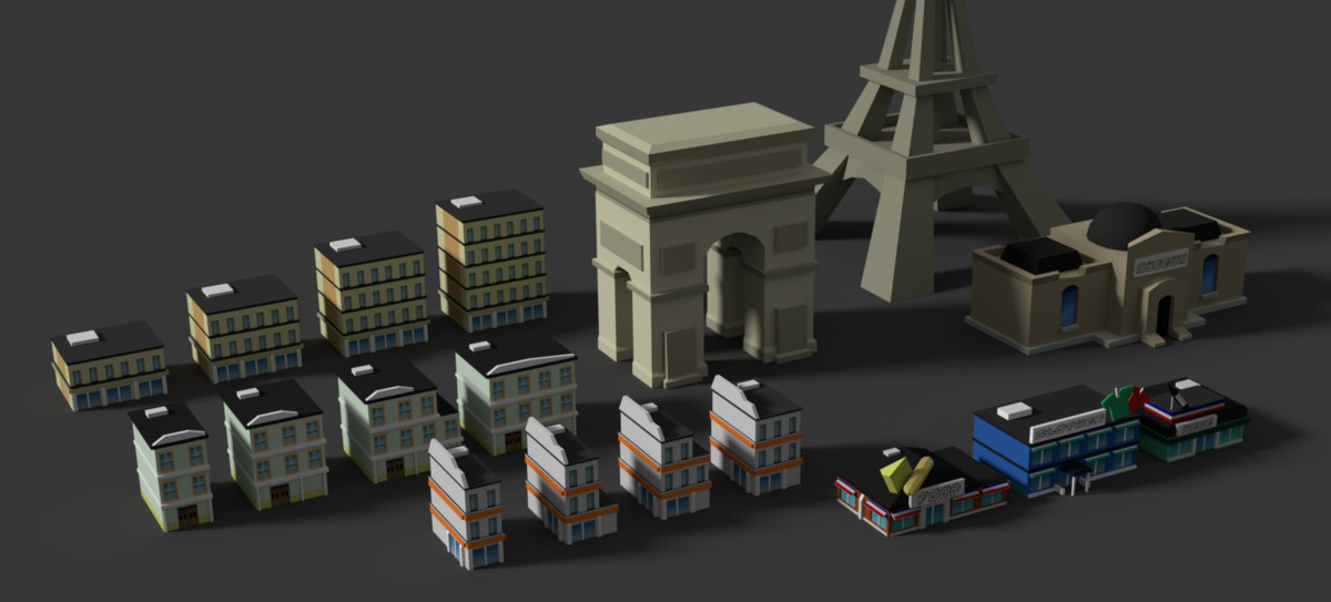 Low Poly Buildings Paris