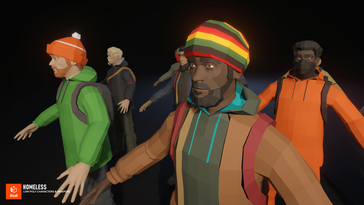 Homeless - Low Poly Characters & Weapons