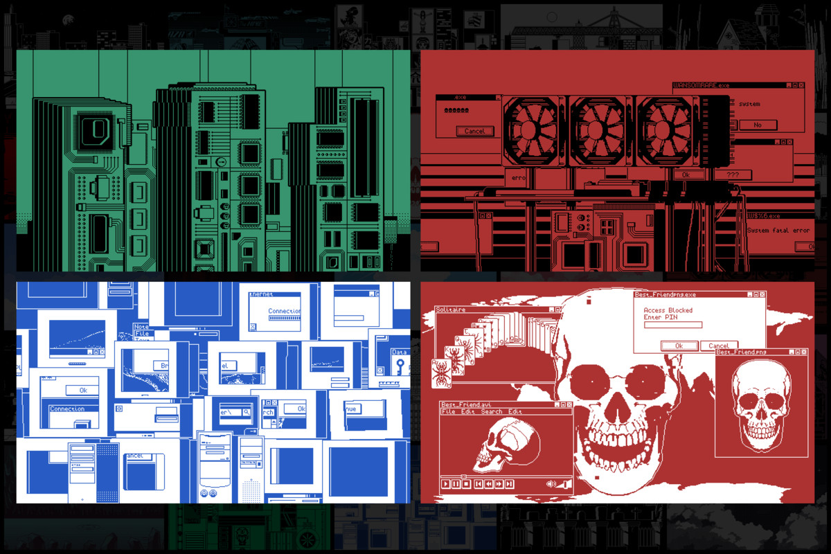 36 1-Bit Backgrounds Pixel Art