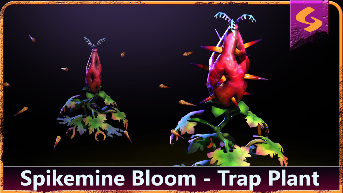 Spikemine Bloom — Animated 3D Trap Plant (AoE Damage)