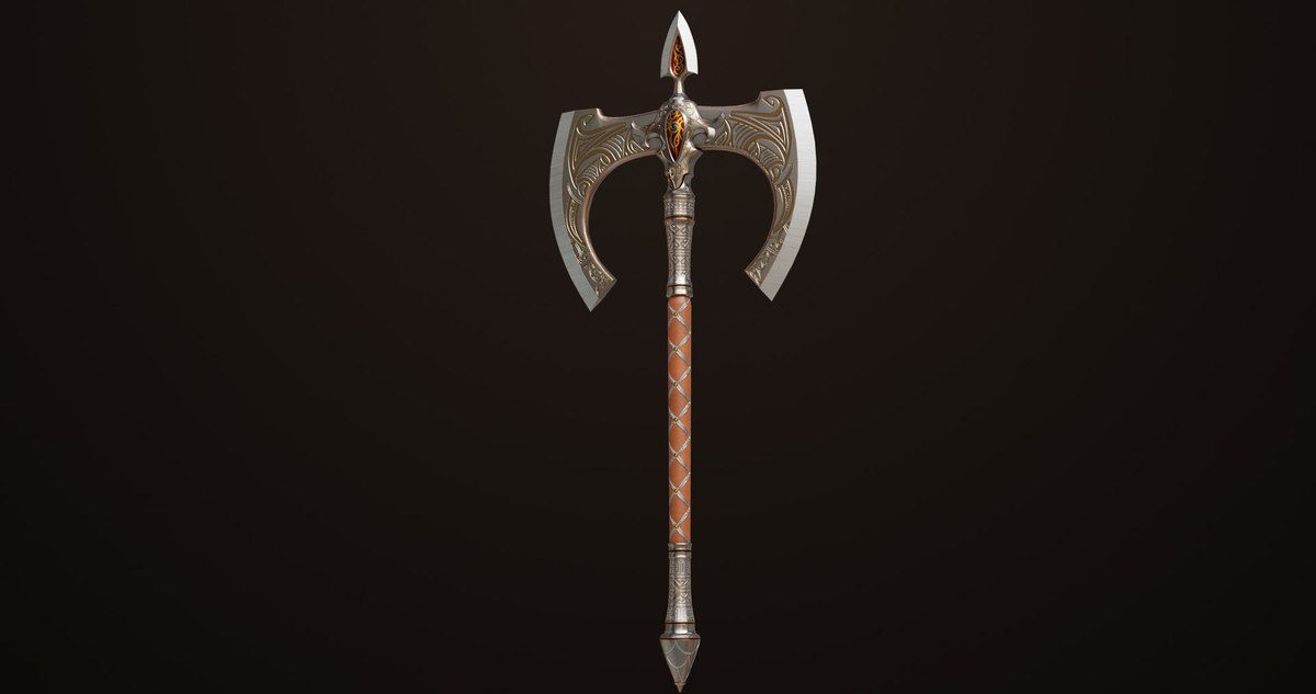 3 Medieval Battle Axes URP HDRP Textures