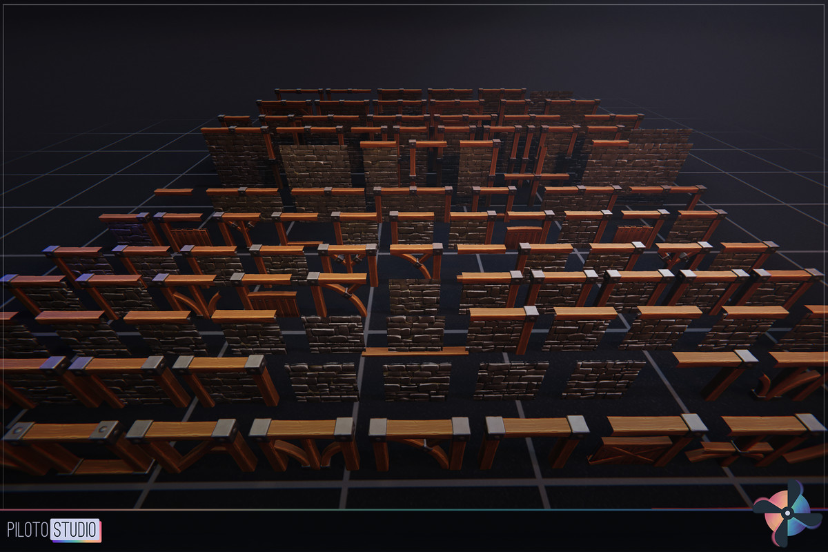 Mega Stylized PBR Environment Pack +500 Assets - Modular Houses, Water Shader